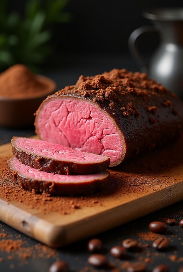 Delicious slow-cooked beef brisket coated with a rich coffee and cocoa rub.