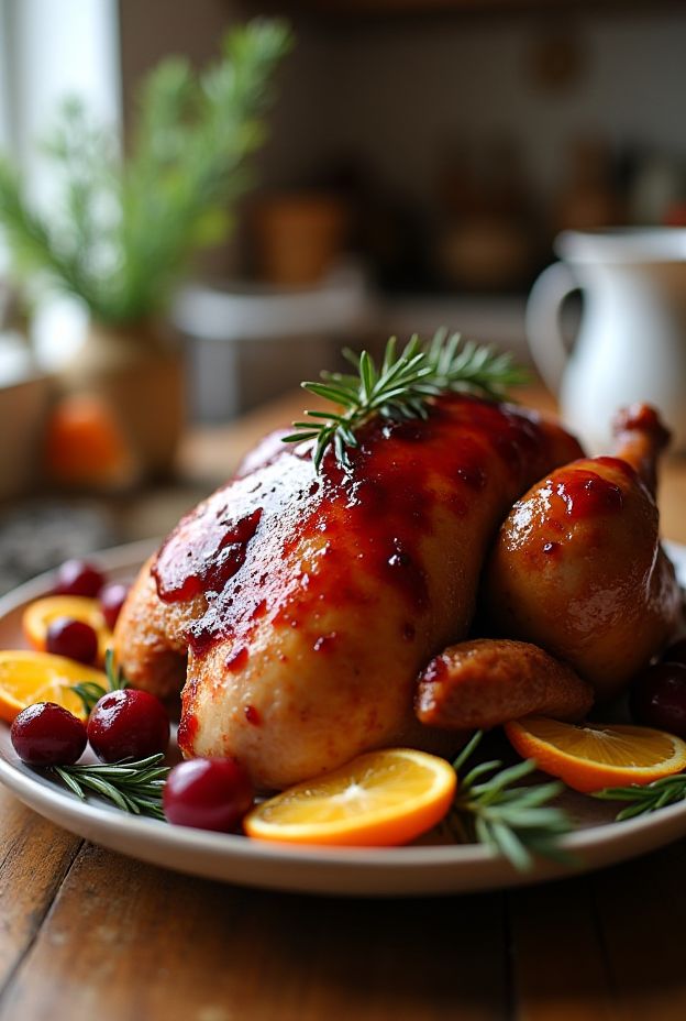 Juicy turkey breast slow-cooked with tart cranberries and fresh orange zest for a flavorful holiday dinner.
