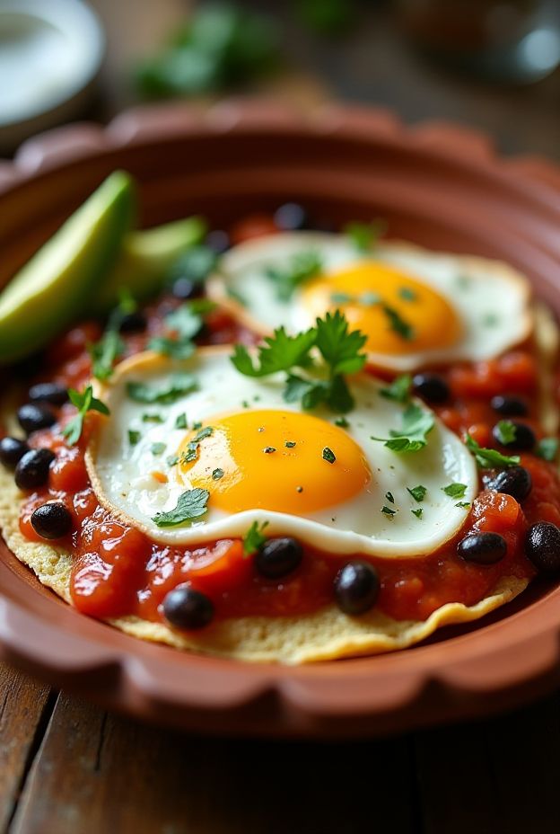 Delicious Crockpot Huevos Rancheros with eggs, salsa, and beans, perfect for a hearty Tex-Mex breakfast.