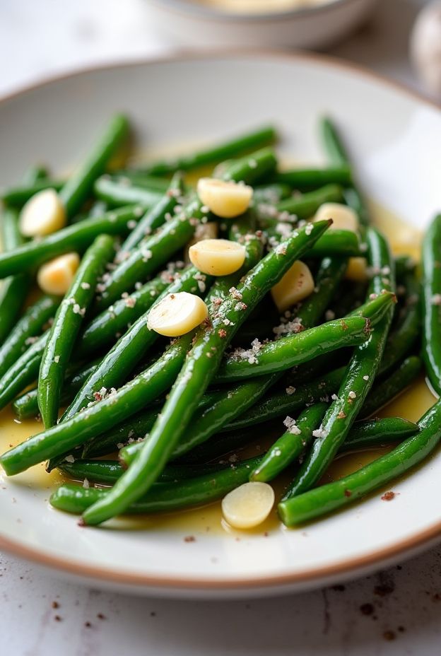Garlic Butter Green Beans, a nutritious and flavorful side dish made with fresh green beans and garlic butter.