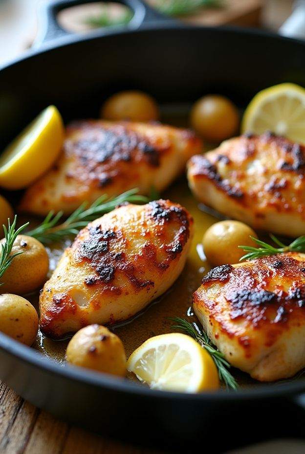 Delicious Slow-Cooked Greek Lemon Chicken with Potatoes, infused with lemon, garlic, and oregano in a crockpot.
