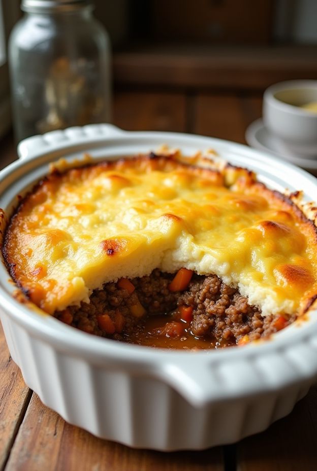 Slow Cooker Shepherd's Pie features layers of beef, veggies, and creamy mashed potatoes, perfect for a comforting family meal.