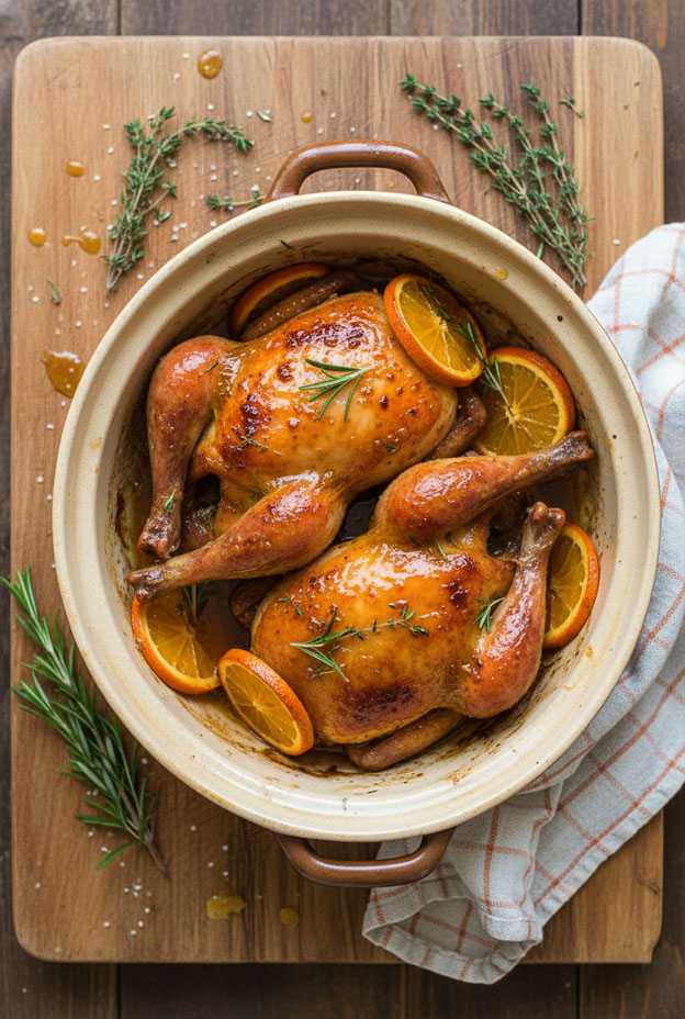 Orange glazed cornish hens crockpot